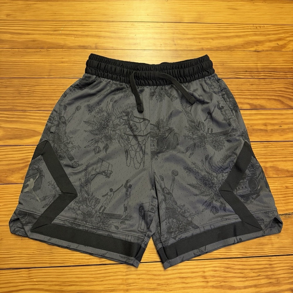 Air Jordan Sport Dri-FIT Shorts Floral Black Gray Diamond FV8614-010 Men's S